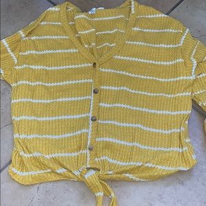 gold and white striped shirt